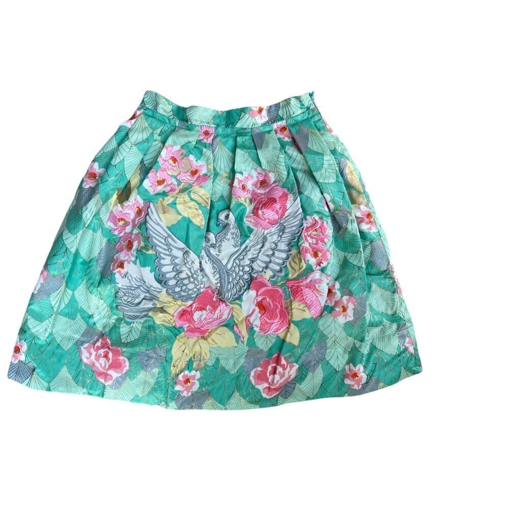 MANOUSH EMBROIDERED FLORAL & BIRD SKIRT SIZE 34 French, Size 2 USA